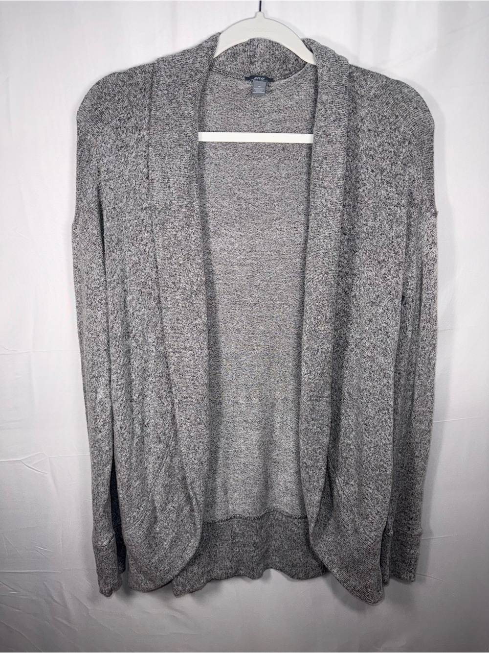Aerie Women Cozy Open-Front Long Sleeve Gray Cardigan Sweater Size Medium